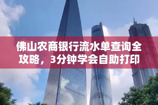 佛山农商银行流水单查询全攻略,3分钟学会自助打印