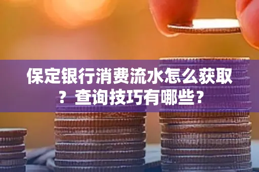保定银行消费流水怎么获取?查询技巧有哪些?