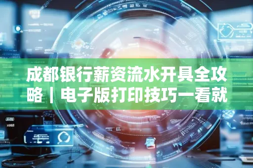 成都银行薪资流水开具全攻略|电子版打印技巧一看就会