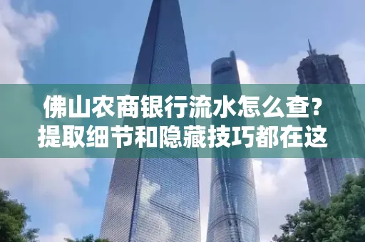 佛山农商银行流水怎么查?提取细节和隐藏技巧都在这了
