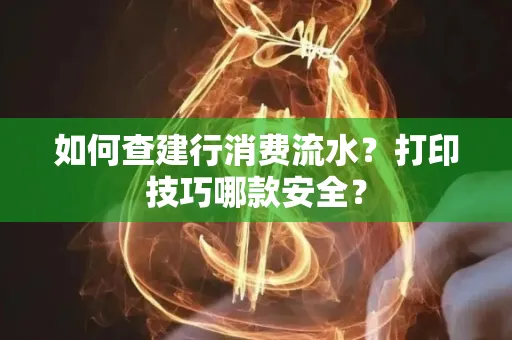 如何查建行消费流水?打印技巧哪款安全?